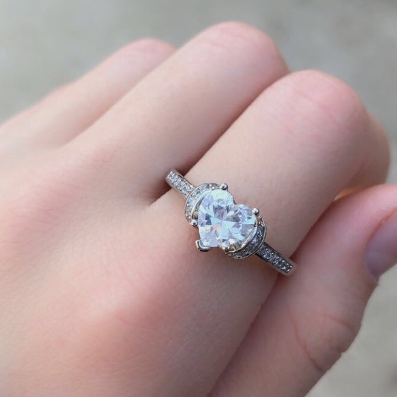 💎New Sterling Silver Stamped Diamond Ring - Picture 6 of 7